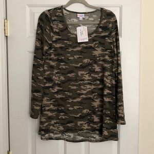 Brand new with tags camo Lularoe lynnae shirt